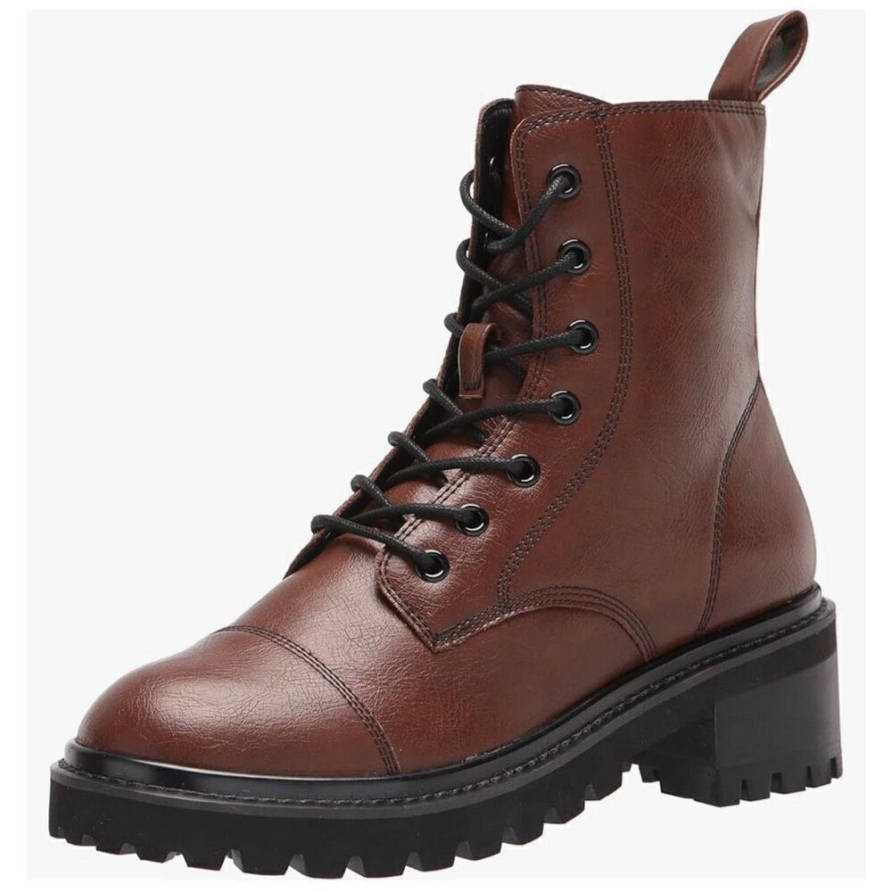 The Drop Women's Sparta Chunky Sole Lace-Up Combat Boot